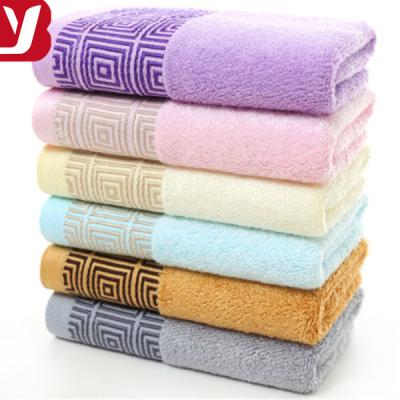 China Factory Wholesale Jacquard QUICK DRY Design Colorful Bamboo Fiber Face Towel For Gift for sale