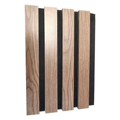 China Fiberglass Insulation Acoustic Ceiling Panel Acoustic Slat Traditional Fireproofing Wooden Panels Netherlands for sale