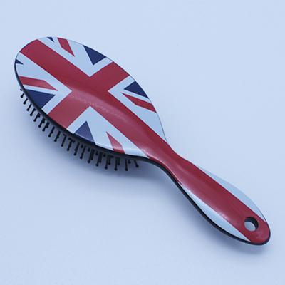 China OBH-004 Oval thermal cushion heat transfer printed plastic detangling hair brush for sale