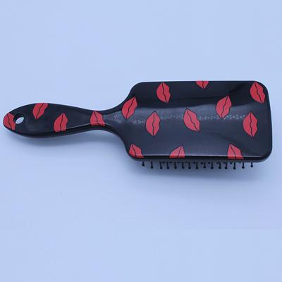 China SBH-0001 Fashionable cushion shape heat transfer printed plastic detangling hair brush for sale