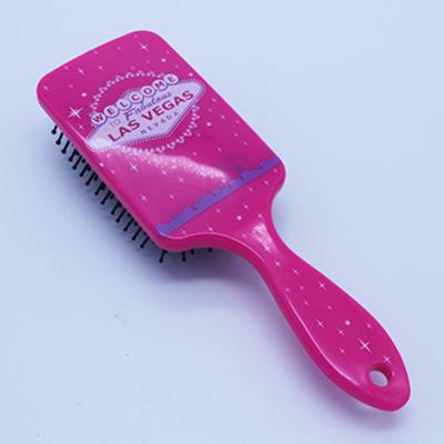 China SBH-0004 Cushion Shape Fashionable Heat Transfer Printed Plastic Detangling Hair Brush for sale