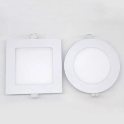 China Super Bright Contemporary Aluminum Housing Hotel Office Living Room Lighting 2835smd Chip Square Round Celling Embedded Slim Led Panel Light for sale