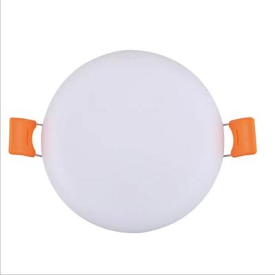 China Contemporary Cheap Price Home Indoor Skd Smd Slim Recessed Ultra Thin Led Ceiling Panel Light Frameless With Round Shape for sale