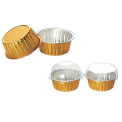 China Disposable 4OZ Aluminum Foil Baking Cup With Plastic Lid for sale