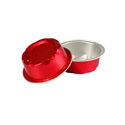 China 100ML / 3.3oz Food Work Products Disposable Cupcake Cup Home Packing Aluminum Containers With Lid for sale