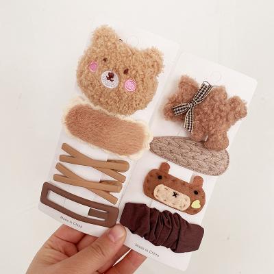 China Cute Cartoon Princess Hairpins Children Girls Hair Clips Barrettes Accessories Hot Coffee Color Hair Accessories 4PCS/Set for sale