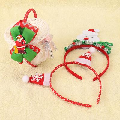 China New Friendly Material Xmas Party Decoration Headband Accessories Christmas Hat With Pearls Hair Band For Girl for sale