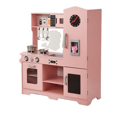 China Modern Outdoor Wholesale Simulation Kitchen Accessories Wooden Heze House Play Kitchen for sale