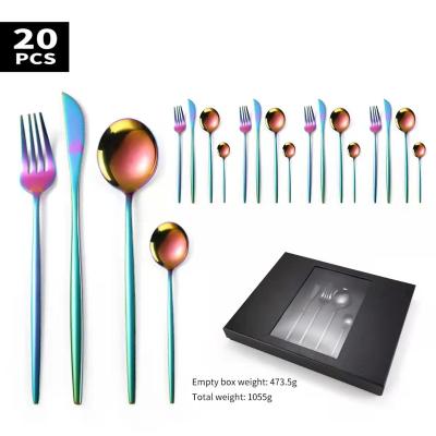 China Shop Viable Special Promotion Stainless Steel Wholesale 20pcs Flatware Sets Knife Fork And Spoon Cutlery Set for sale