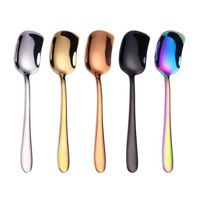 China Sustainable Dessert Ice Cream Spoon Teaspoon Stainless Steel High Quality Metal for sale