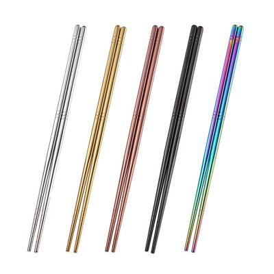 China Factory viable hot sale modern luxury stainless steel non-slip chopsticks anti-scald chopsticks black for sale