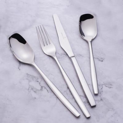 China Viable Wholesale High Quality Thin Square Head Stainless Steel Long Handle Spoon Knife And Fork Set For Party Sourcing for sale