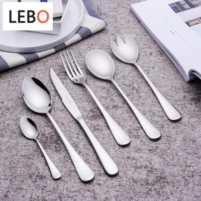 China Factory Price Viable Silverware 33 Pcs Set With Steak Knife And Fork Stainless Steel Serving Spoon Cake Knife Cutlery Set Flatware for sale