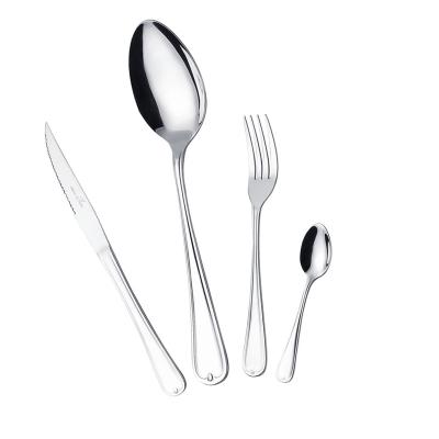 China Viable Custom Silver Cutlery Set Silverware Spoon Knife Fork and Fish Fork Cutlery Set for Household Wedding for sale