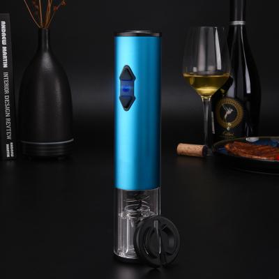 China Foil Cutter Automatic Wine Bottle Opener Battery Black Blue Electric Corkscrew for sale