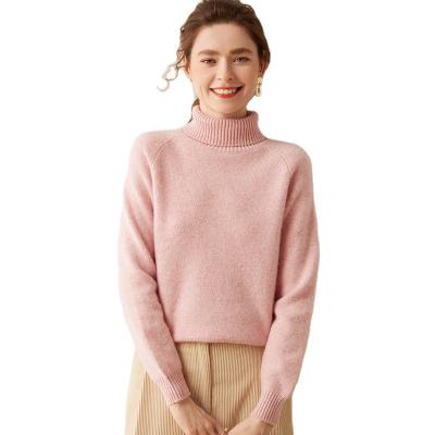 China Anti-wrinkle 2023 thickened new inner thermal pullover, loose slouchy undershirt, knit, high lapel cashmere sweater, woman for sale