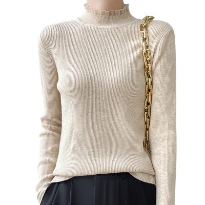 China Anti-wrinkle 2023 fall style pullover half-turtleneck slim sweater women's knit for sale