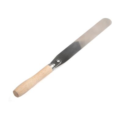 China High Quality Viable 8 Inch Metal Spatula With Butter Wooden Tool Pastry Cake Handle Knife Baking Tool for sale