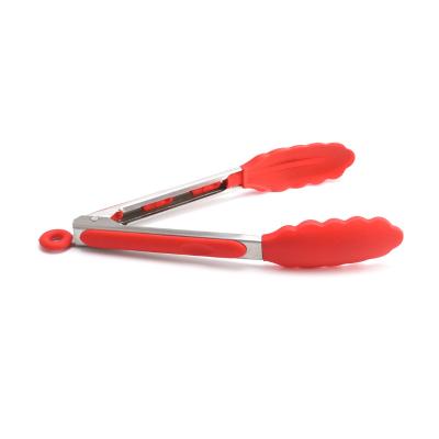 China Sustainable 9 Inch Silicone Bread Clamp Food Tongs, Non-Stick Food Clip, BBQ Tongs for sale