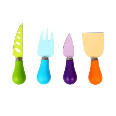 China Colorful Cheese Knife Set Lixsun 4pcs Good Handles Cheese Kitchen Knife Set With High Quality for sale