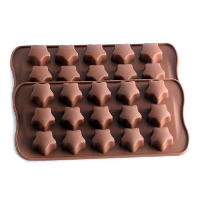 China Lixsun Sustainable Food Grade 15 Cavity Star Shape Silicone Chocolate Mold For Silicone Mold for sale