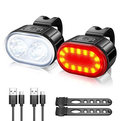 China ABS bike lights set, luz bicicleta lux led trasera bicicletas y delantera potente linterna accesorios mountain bike bici for sale