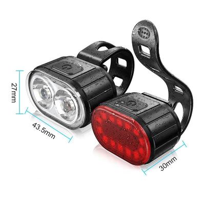 China ABS bike light set, luci led luce bici mtb faro fanale corsa ricaricabili usb fanali potenti ricaricabile for sale