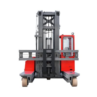 China Multi Directional Electric Narrow Loader Forklift Truck Side Reach Construction Material Stores Electric Aisle Lift Stacker for sale