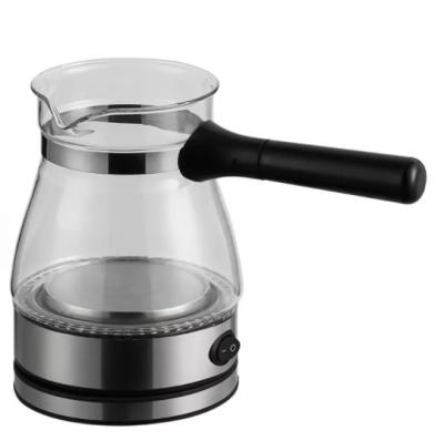 China Eco-Friendly Coffee Warmer Kettle 0.6 L mini Glass Electric Turkish coffee maker pot Glass Tea Pot for sale