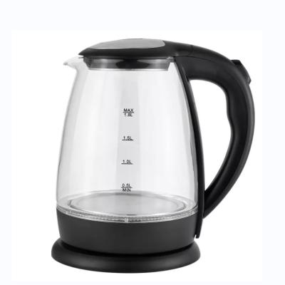 China 360 Degree Rotational Base 220V Portable 1.8L Electric Big Kettle Multipurpose Electric Borosilicate Glass Kettles for sale