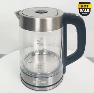 China 360 Degree Rotational Base Hotel Household 1.2l Digital Graduated Electric Glass Kettle With Blue Led Light for sale