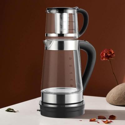 China 360 Degree Rotational Base Saudi Arabia hot sales 2.5L+1.0L turkish tea maker tea maker samovar tea maker machine for sale