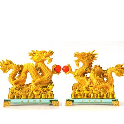 China Vietnam 2024 Chinese Dragon Resin Home Opening Crafts Figurines Zhaocai Double Zodiac Dragon Of New Year Decoration Gift Twelve for sale