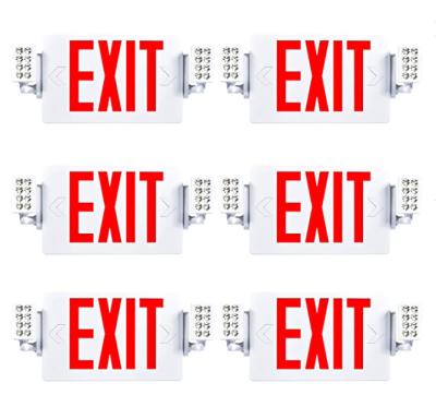 China Camper Lighting LED Exit Signs with Emergency Lights, Double Sided Adjustable LED Emergency Combo Light with Backup Battery, Hardwired for sale