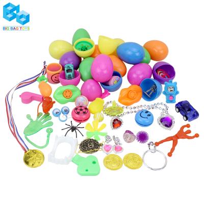 China Colorful Eggs Easter Party Supplies 48 Pieces Surprise Toy Filled Easter Egg For Kids Party Prizes for sale