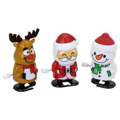 China 2020 PS Christmas Merchandise Product Toy Gifts Plastic Decor Santa Snow Man Reindeer Wind Up Toy For Kids for sale