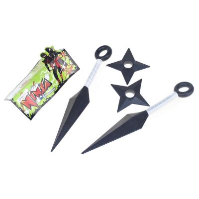 China Gift over 3 years old cheap gift prices Ninja Weapon Play Toy Set Shuriken Throwing Plastic Toy Costume Accessories black for sale