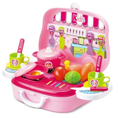 China Factory Price Plastic Kids Pretend Play Food Kitchen Set Toy Kit With Cookware Utensil Toys For Girls for sale