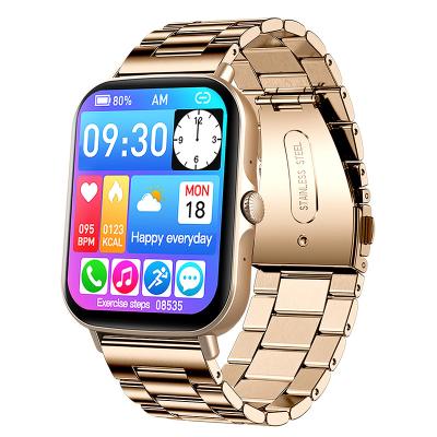 China 1.7 Inch Full Touch Screen Smart Watch BT Call Smartwatch Men Waterproof Sports Watches Stainless Steel Strap Fitness Tracker for sale