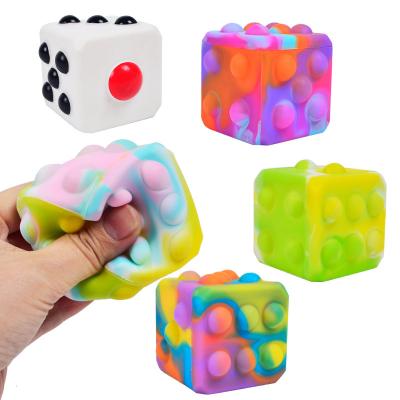 China Hot Selling Silicone Amazon Rainbow Relaxing Hand Grip Squeeze Grab Instant Sensory Fidget Toy for sale