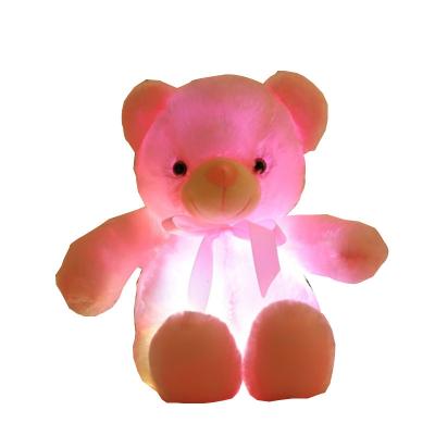 China Popular Teddy Bear 30CM LED Luminous Light Colorful Glowing Plush Toy Boys Girls Christmas Gift for sale