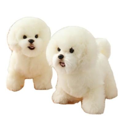 China Custom Stuffed High Quality Simulation Bichon Frize Dog Plush Toy Stuffed Realistic Korea Pomeranian Dog Puppy Toys Home Decor Kids Birthday for sale