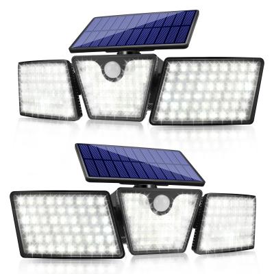 China 2Pack Residential Solar Motion Sensor Wall Lights with 265 LEDs 270Lumen, 3 Adjustable Wireless Solar Flood Lights for sale