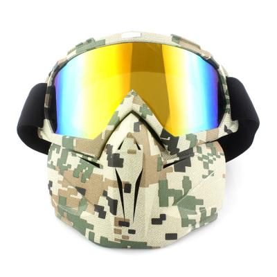 China New Design Outdoor Sports Motorcycle Detachable Goggles Masks Protect Eyes Camouflage Mens Helmets Motocross Goggles for sale