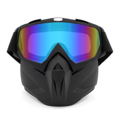 China Detachable Full Face Protect Pad Helmets Motocross Goggles With Removable Mask Off Road Mtb Anti-Glare Lenses for sale