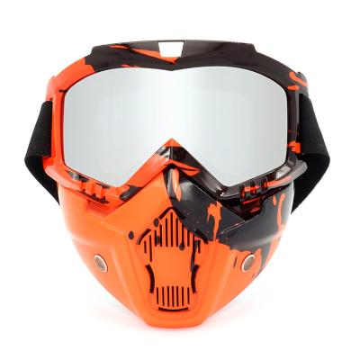 China Detachable TPU Frame Paintball Face Mask Goggles Motocross Glasses For Motorcycle Racing for sale