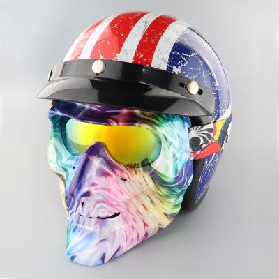 China Detachable Individuality Customize Retro Motorcycle Goggles Skull Motocross Goggles Mask Outdoor Sports Sandproof Eyewear for sale