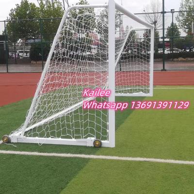 China Aluminum Soccer Goal Post With Net Normal Football 11vs 11 Gate Aluminum Portable Soccer Goal With Wheels for sale