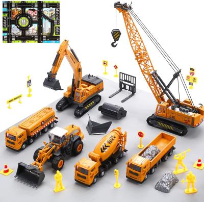 China Game Play Cute Stone Construction Toys Vehicles Truck Toy Set Mini Engineering Truck Game Set For Kids Truck Toy For Gift Collection for sale