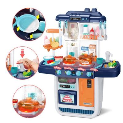 China Pretend Play High Quality Lovely Cute Stone Small Kitchen Tool Happy Kitchen Sets Toys Cooking Pretend Play With Running Water for sale